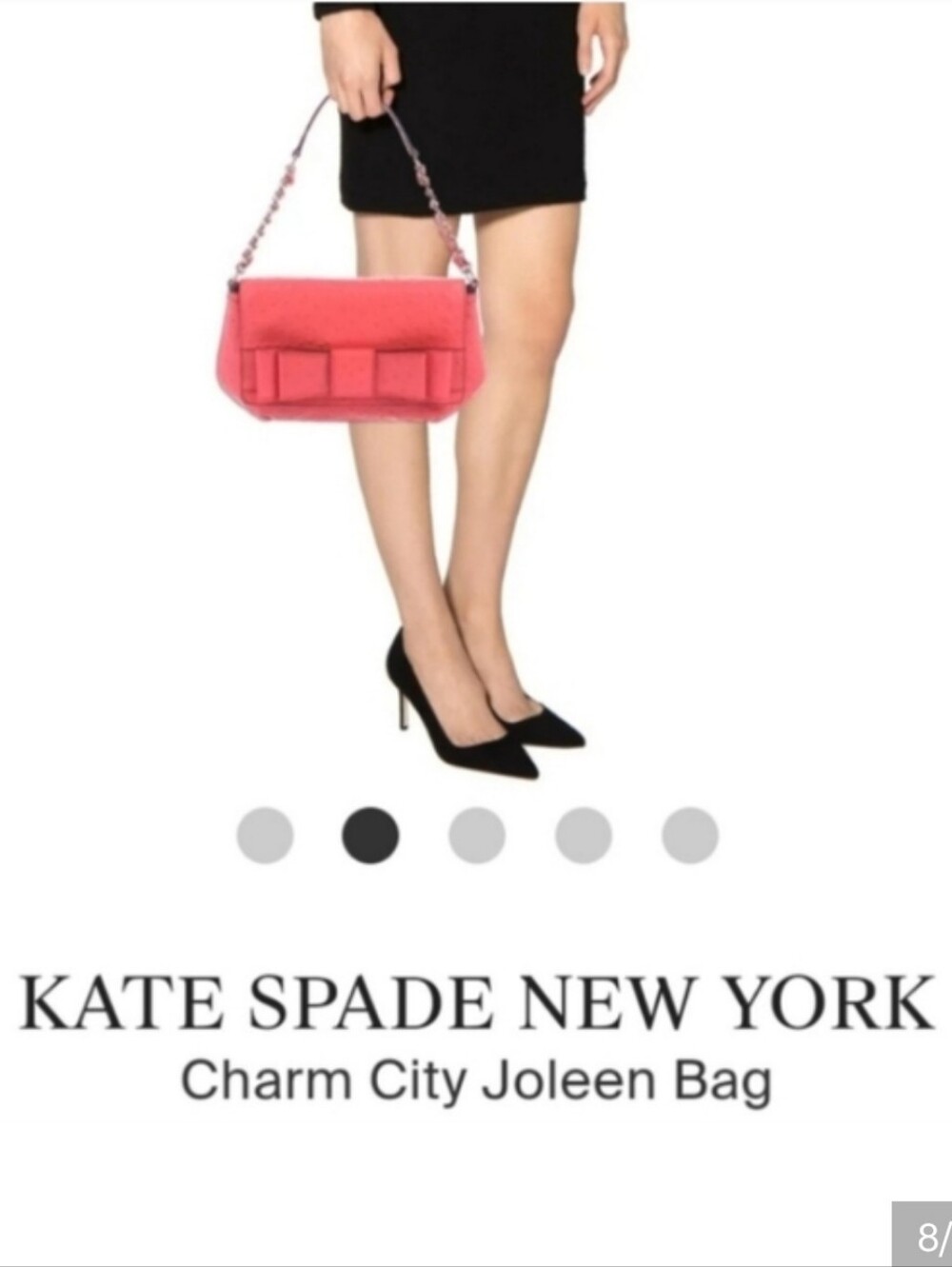 kate spade Blush Pink Bow Shoulder Bag Joleen Charm City Ostrich Rosefrost New - Picture 10 of 10